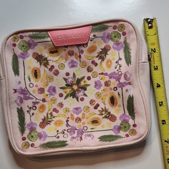 Estée Lauder travel bag Floral Pink Canvas Cosmetic Pouch fairy amba locke - Picture 5 of 5